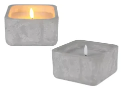 New Home Led-Kerzen^Led-Kerze Mit Zementoptik Und Flackerlicht 12X12X6,5Cm