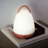 New Home Lampen Und Leuchten^Led-Lampe Mit Griff Und Boden In Holzoptik Outdoor/Indoor 18,5Cm Warmweis