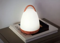 New Home Lampen Und Leuchten^Led-Lampe Mit Griff Und Boden In Holzoptik Outdoor/Indoor 18,5Cm Warmweis