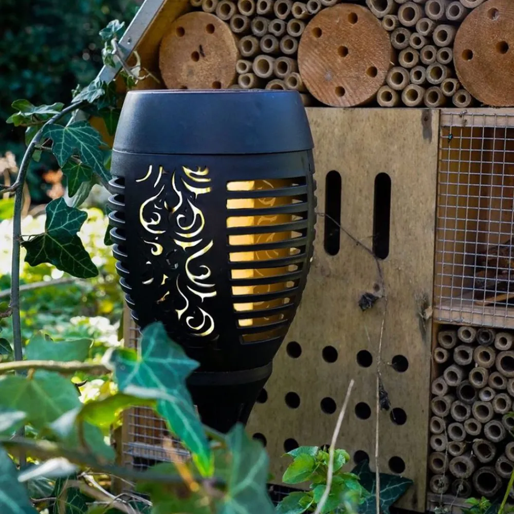 TP Leuchtdeko^Led-Solar-Gartenfackel 9X50Cm Warmweis