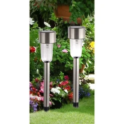 TP Lampen Und Leuchten^Led-Solar-Gartenleuchte Aus Edelstahl 37Cm