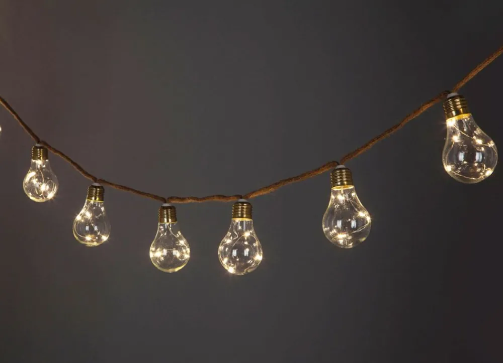 TP Lichterketten^Led-Solar-Lichterkette Gluhbirnendesign Am Seil 4,4M Warmweis