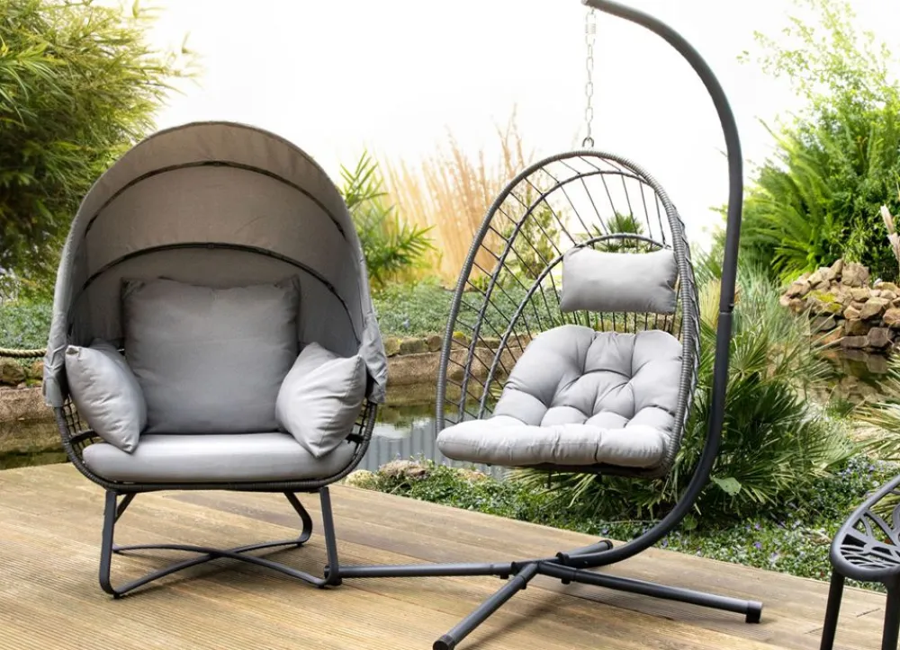 Sunny Moments Hängesessel^Lounge-Hängesessel Faltbar Anthrazit