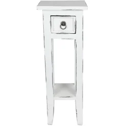 TP Beistelltische^Mahagoni-Beistelltisch 25X25X66Cm Antik-Weis