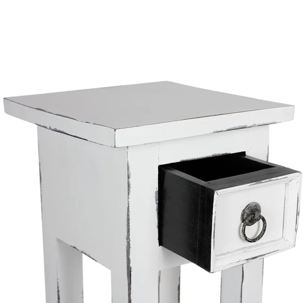 TP Beistelltische^Mahagoni-Beistelltisch 25X25X66Cm Antik-Weis