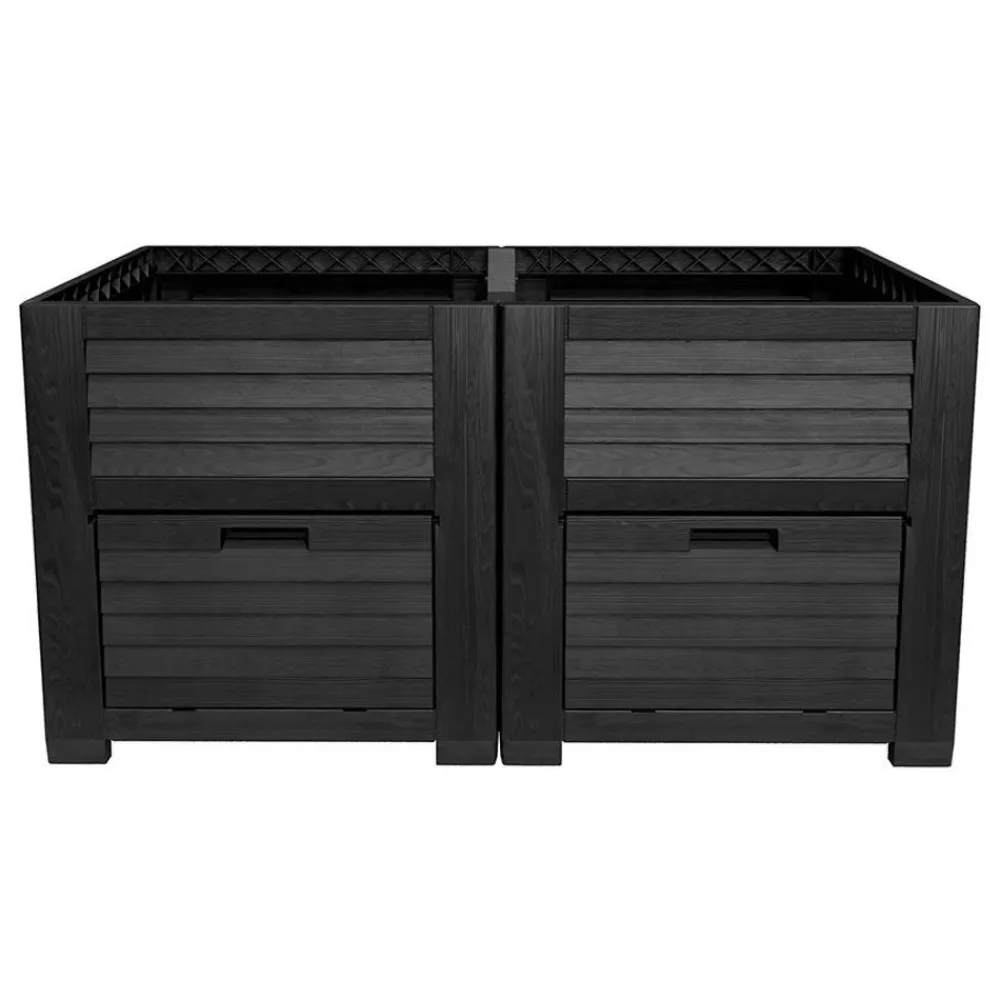 TP Hochbeete^Maxi-Hochbeet Mit 2 Pflanzfachern 150X75X78Cm Anthrazit