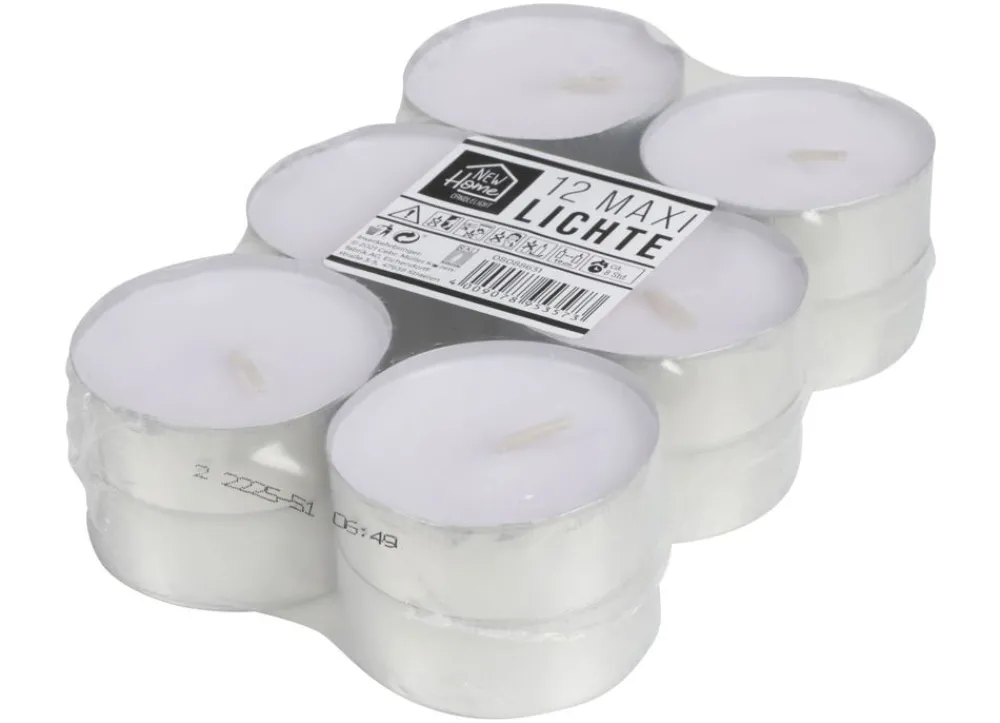 New Home Candlelight Stumpenkerzen^Maxi-Teelichte 12Er-Set