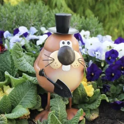 TP Gartenfiguren^Metall-Dekofigur Maulwurf Mit Wackelkorper