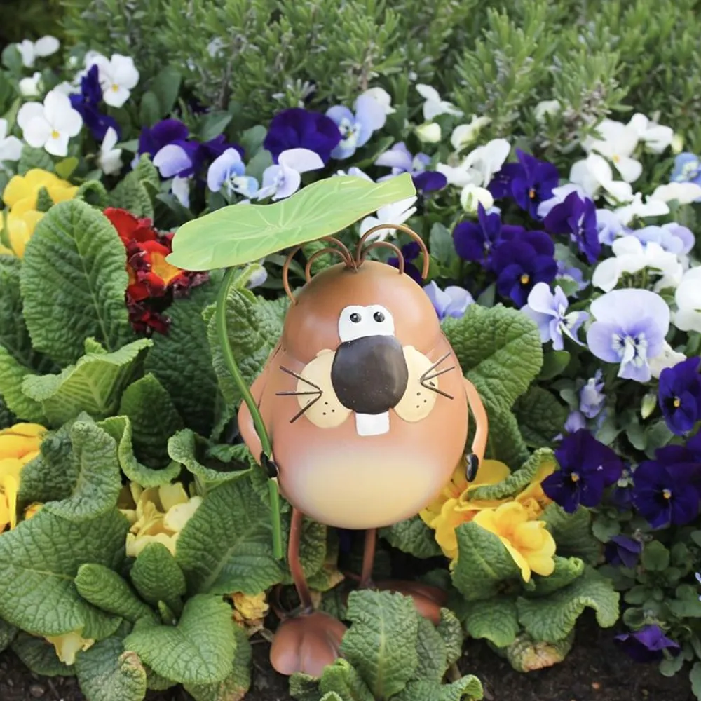 TP Gartenfiguren^Metall-Dekofigur Maulwurf Mit Wackelkorper
