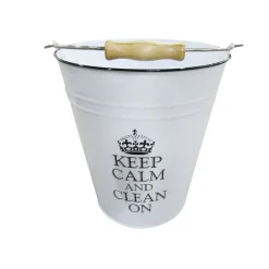 TP Haushaltshelfer^Metall-Eimer Keep Calm 10 Liter