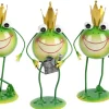 TP Gartenfiguren^Metallfrosch Stehend Mit Gartenwerkzeug 28,5Cm