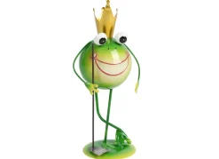 TP Gartenfiguren^Metallfrosch Stehend Mit Gartenwerkzeug 28,5Cm