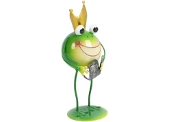 TP Gartenfiguren^Metallfrosch Stehend Mit Gartenwerkzeug 28,5Cm