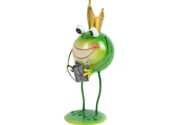 TP Gartenfiguren^Metallfrosch Stehend Mit Gartenwerkzeug 28,5Cm