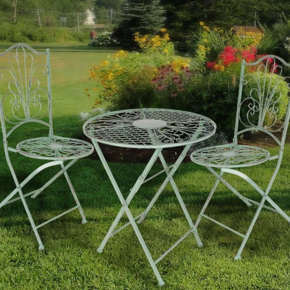TP Gartenstühle^Metall-Klappstuhle Antik-Grun 2Er-Set