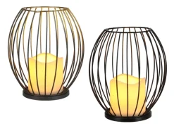New Home Laternen Und Kerzenhalter^Metall-Laterne Mit Led-Kerze 18,5Cm