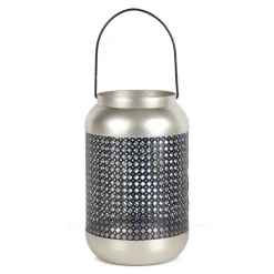 New Home Laternen Und Kerzenhalter^Metall-Laterne Oriental 14X22Cm Dunkelblau