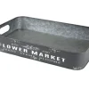 TP Bretter Und Tabletts^Metalltablett Flower Market Gr. L 49,5X29X8Cm Anthrazit
