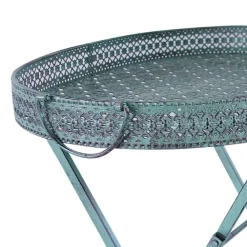TP Gartentische^Metall-Tablett-Klapptisch Antik-Grun