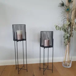 TP Laternen Und Kerzenhalter^Metall-Windlicht Mit Glaseinsatz 73Cm