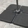 Sunny Moments Sonnenschirmständer^Modulare Ampelschirmplatten 4Er-Set Schwarz