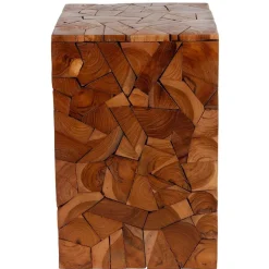 TP Sitzmöbel^Mosaik-Hocker Aus Massivem Teakholz