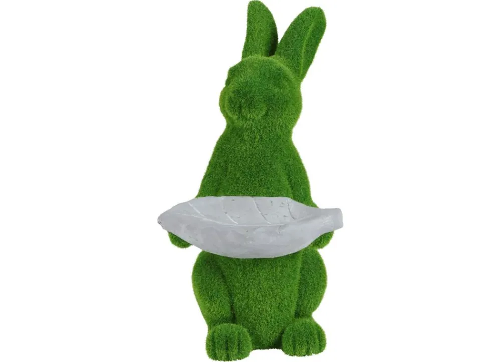 New Home Easter Gartenfiguren^Osterhase In Gras-Optik Mit Deko-Blatt