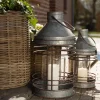 TP Laternen Und Kerzenhalter^Outdoor-Laternen-Set Aus Zink Mit Glaseinsatz 2-Teilig