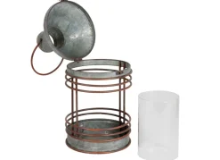 TP Laternen Und Kerzenhalter^Outdoor-Laternen-Set Aus Zink Mit Glaseinsatz 2-Teilig