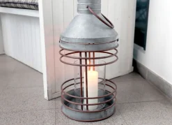 TP Laternen Und Kerzenhalter^Outdoor-Laternen-Set Aus Zink Mit Glaseinsatz 2-Teilig