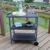 Sunny Moments Gartentische^Outdoor-Servierwagen Mit 3 Etagen Und 2 Rollen Anthrazit