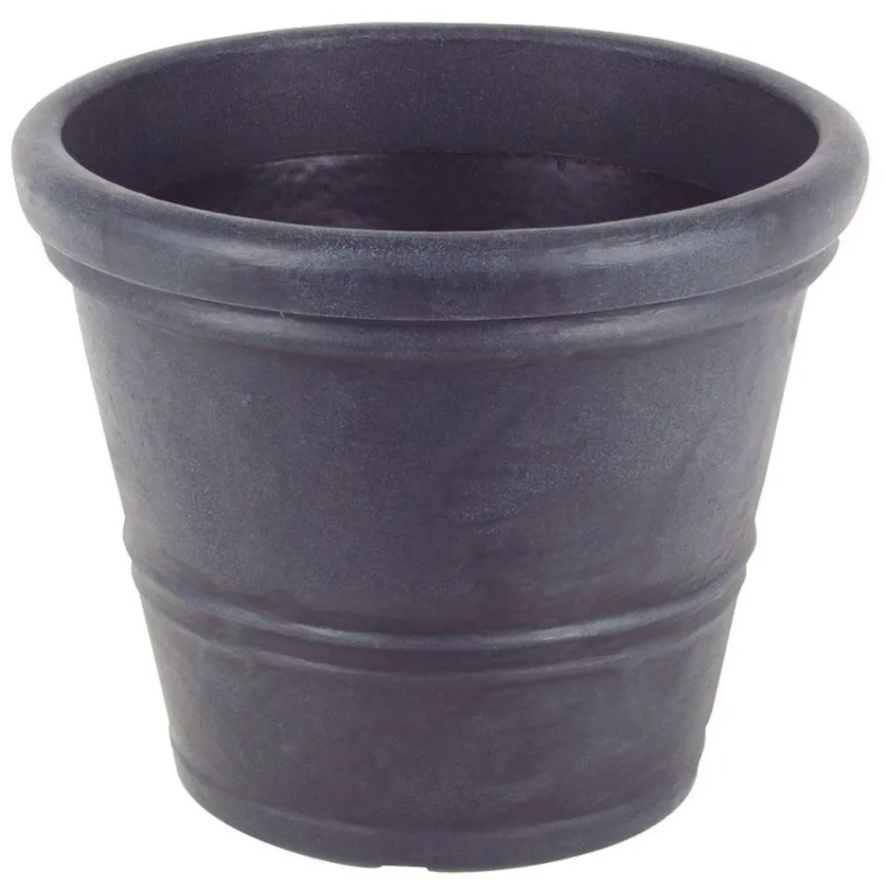Pseudohersteller Pflanzkübel^Pflanztopf Siena Rillen 52X43Cm Anthrazit