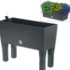 Prosperplast Hochbeete^Polyrattan-Blumenbank Mit Bewasserung 80X32Cm Anthrazit