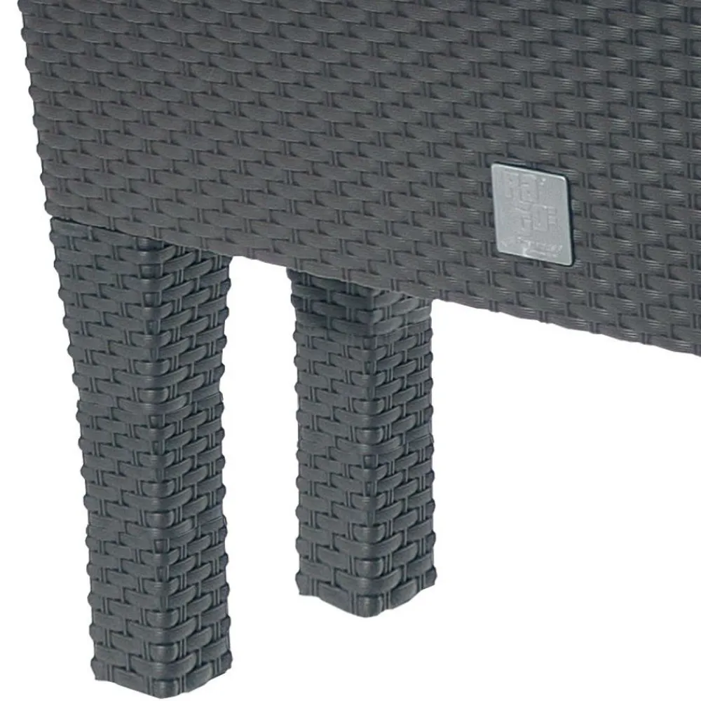 Prosperplast Hochbeete^Polyrattan-Blumenbank Mit Bewasserung 80X32Cm Anthrazit