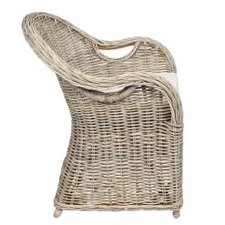 TP Sitzmöbel^Rattansessel Athena Mit Sitzkissen 4Er-Set Natural-Grey