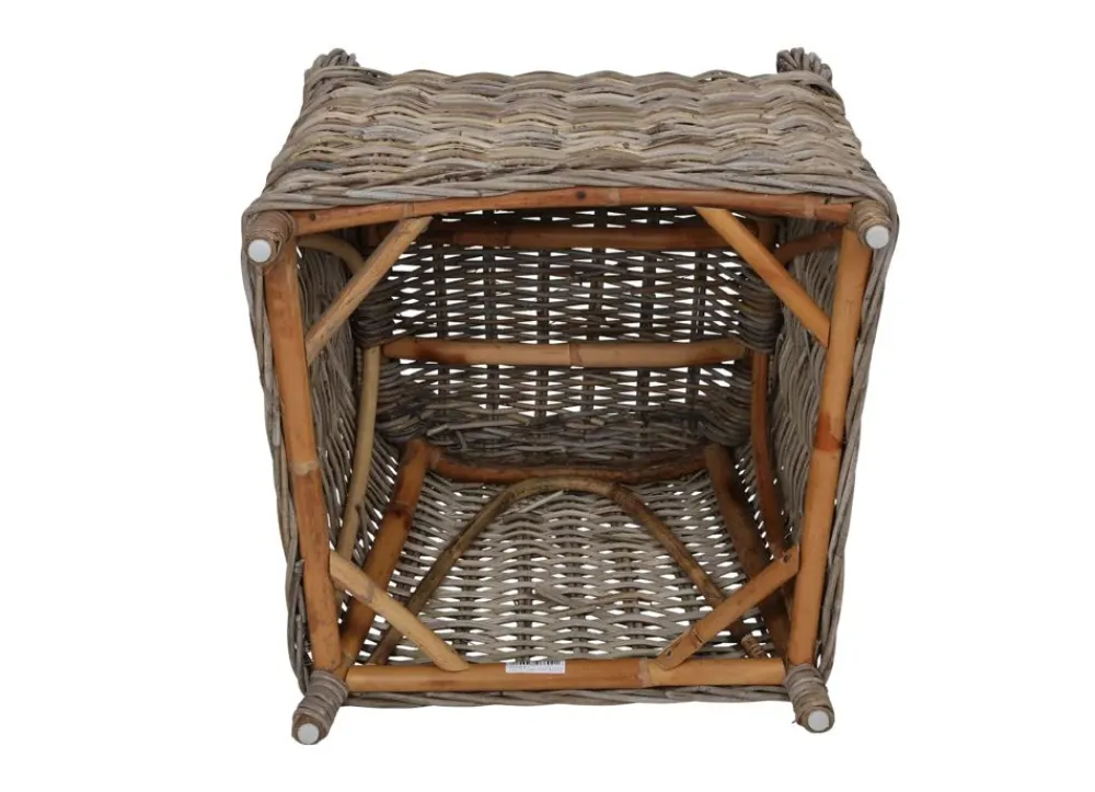 TP Sitzmöbel^Rattansessel Athena Mit Sitzkissen 4Er-Set Natural-Grey