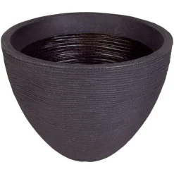 Jelenia Plast Pflanzkübel^Rillentopf Rund 31Cm Anthrazit