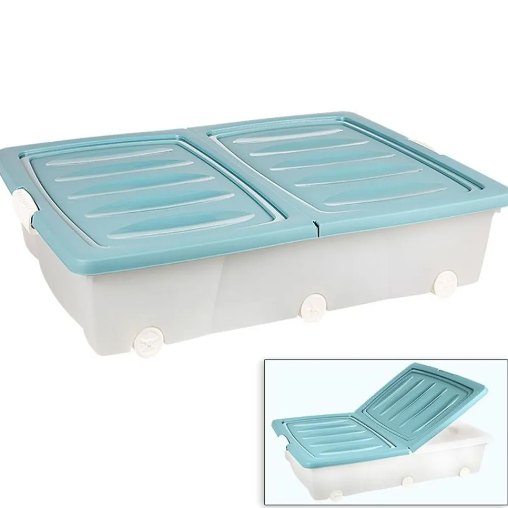 Jelenia Plast Aufbewahrungsboxen^Rollenbox Mit Klappdeckel 55L Pastell