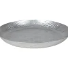 TP Vasen Und Schalen^Rundes Metall-Dekotablett 37Cm Silber