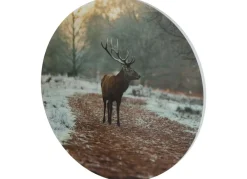 Seasons & Style Sonstige Innendeko^Rundes Wandbild Aus Mdf 58Cm Hirsch Im Wald