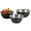TP Küchenhelfer^Sieb-Schussel-Set Aus Edelstahl Schwarz 3-Teilig