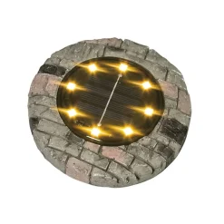 TP Lampen Und Leuchten^Solar-Bodenstecker Steinoptik Mit 8 Leds Warmweis