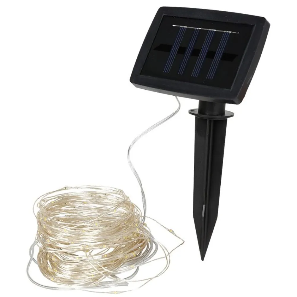 TP Lichterketten^Solar-Drahtlichterkette 11,9M 100 Micro-Leds Warmweis