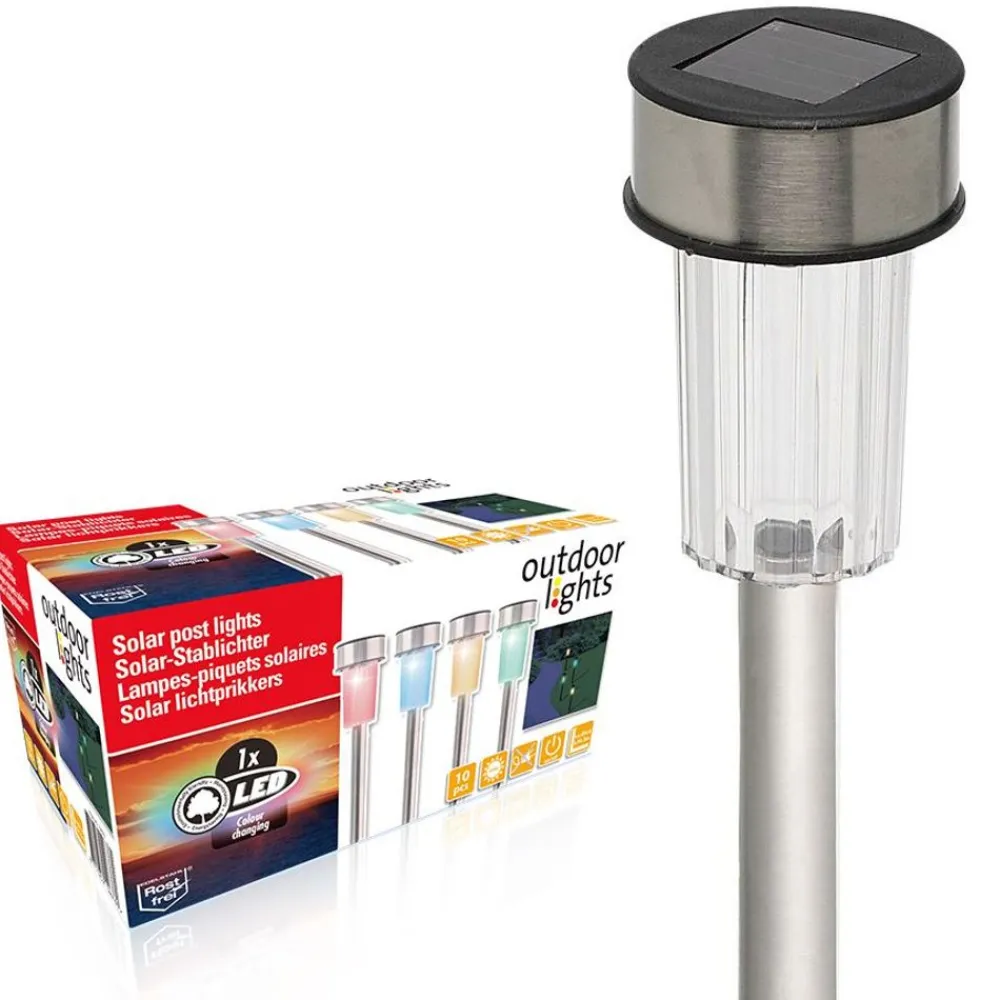 outdoor lights Lampen Und Leuchten^Solar-Gartenleuchten Mit Farbwechsler 10Er-Set