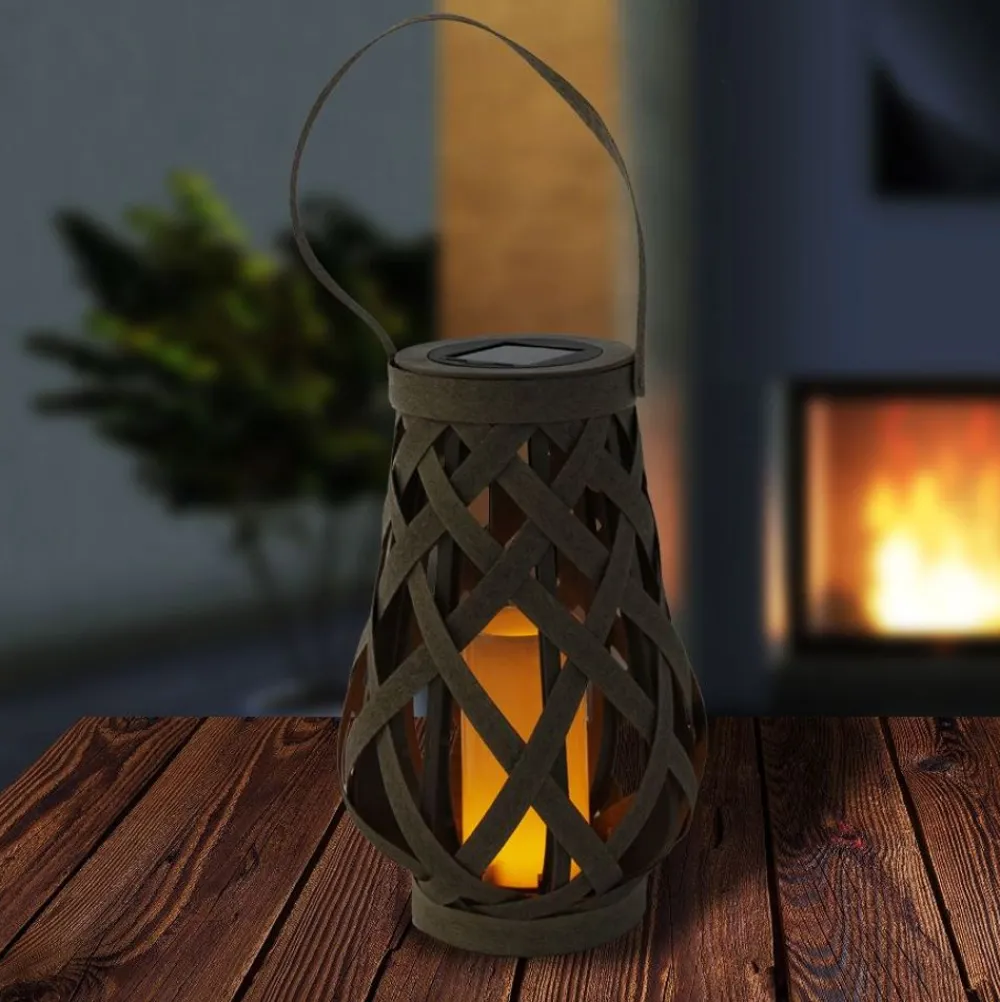 TP Lampen Und Leuchten^Solar-Laterne In Rattanoptik Mit Flackereffekt 16X27Cm Warmweis