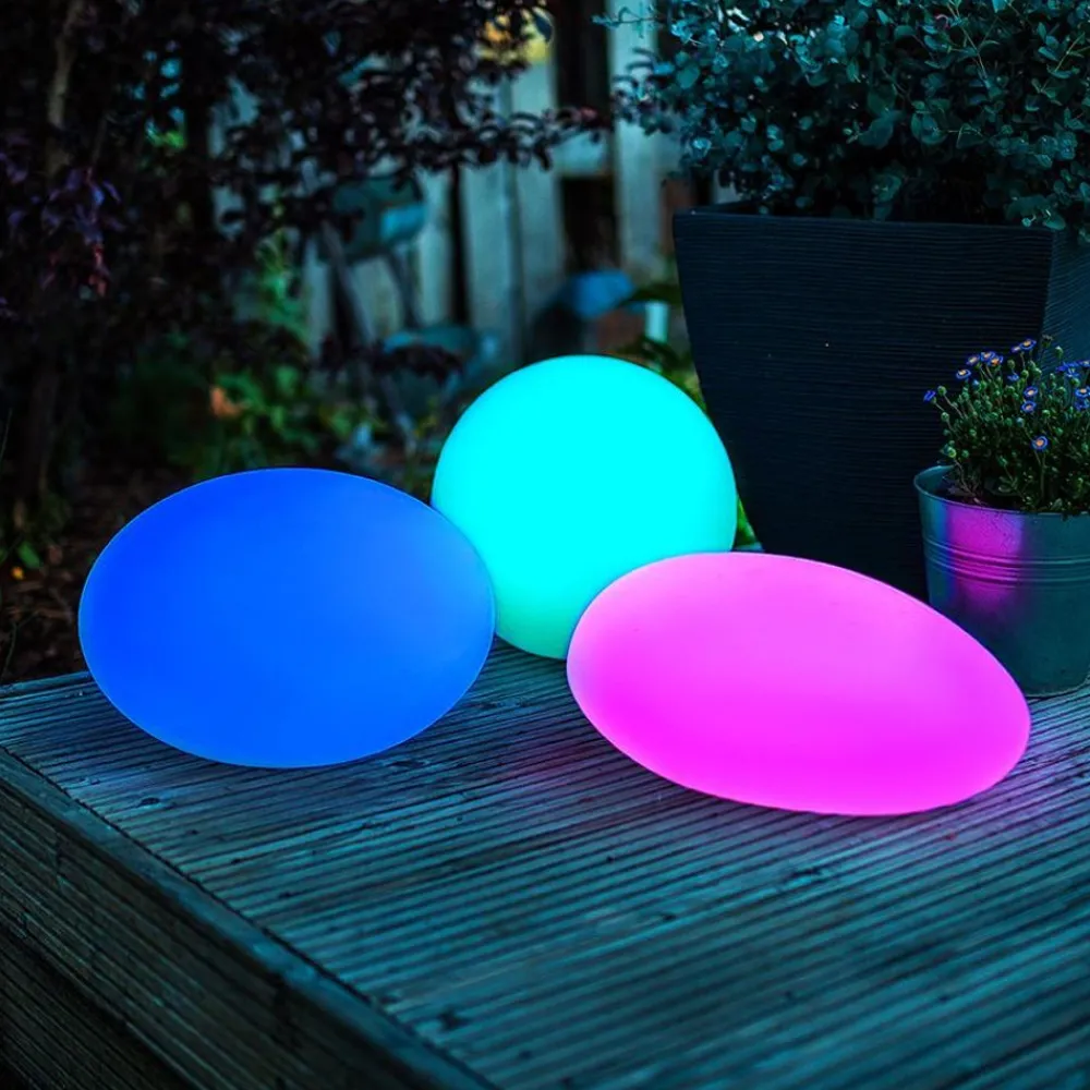 TP Leuchtdeko^Solar-Led-Gartenleuchte Kiesel 35X23Cm