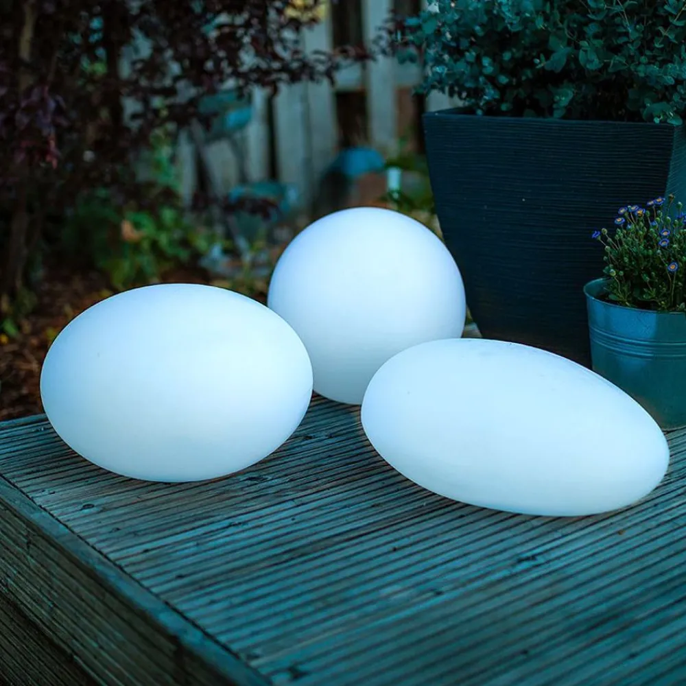 TP Leuchtdeko^Solar-Led-Gartenleuchte Kiesel 35X23Cm