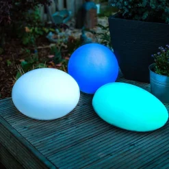 TP Leuchtdeko^Solar-Led-Gartenleuchte Kiesel 35X23Cm