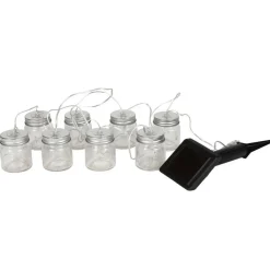 TP Lichterketten^Solar-Lichterkette Mit 8 Dekoglasern Und 24 Leds Warmweis