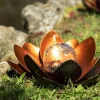TP Leuchtdeko^Solar-Lotusblume Mit Crackleglaskugel Und Led-Beleuchtung Warmweis